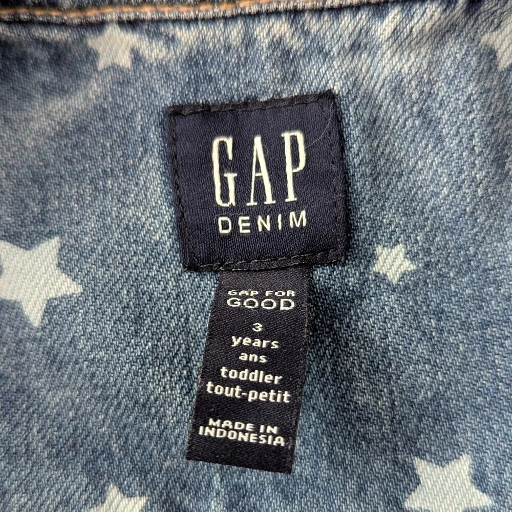 GAP Kids (Size 3T) Blue Jean/Denim Stars Jacket